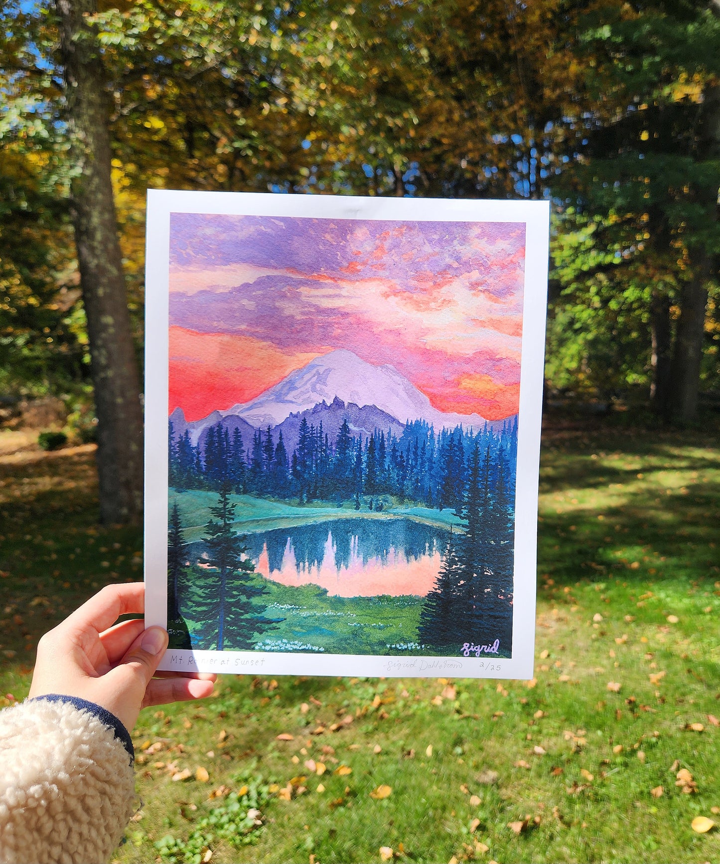 mt. rainier watercolor print