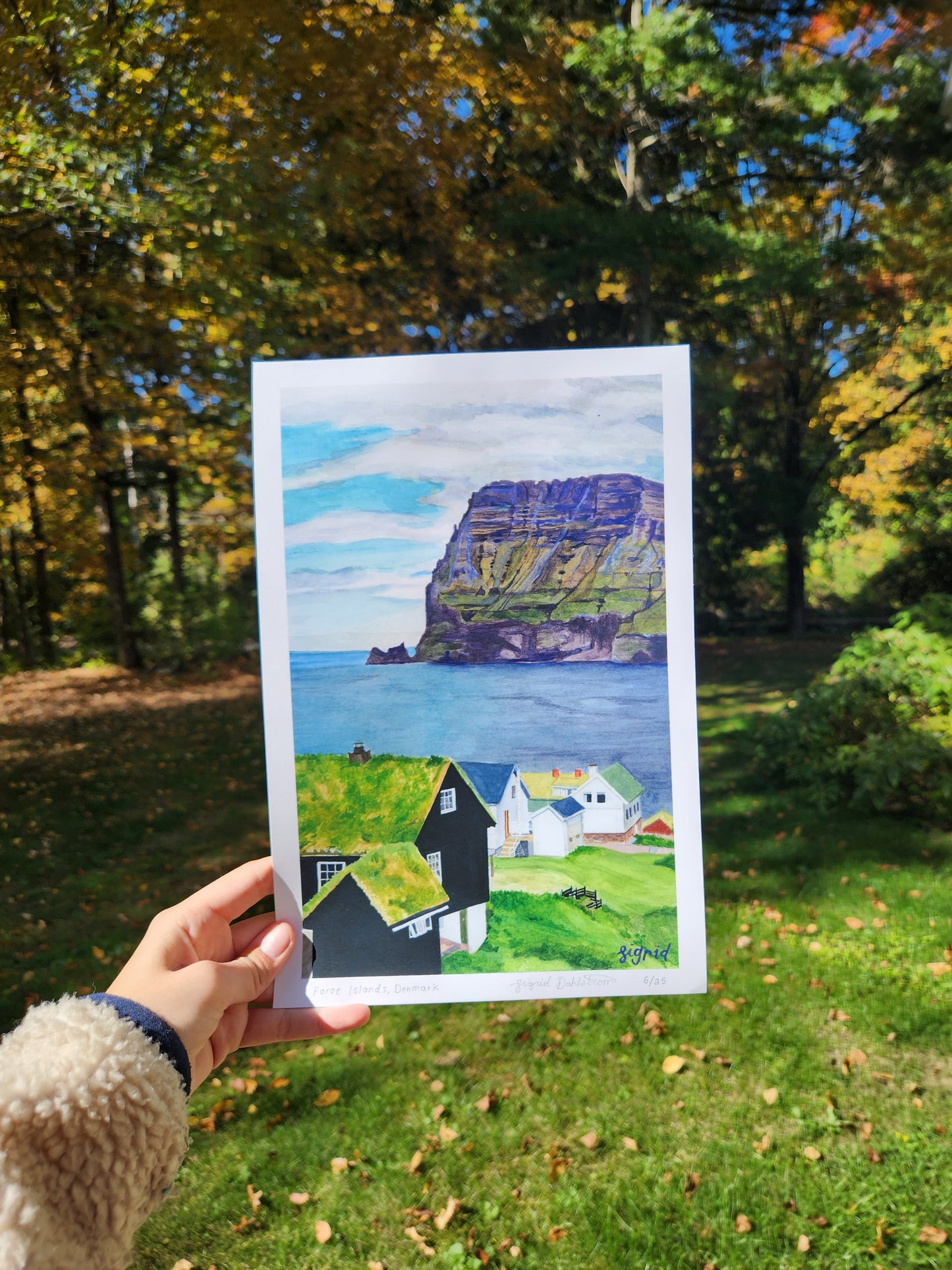 faroe islands watercolor print