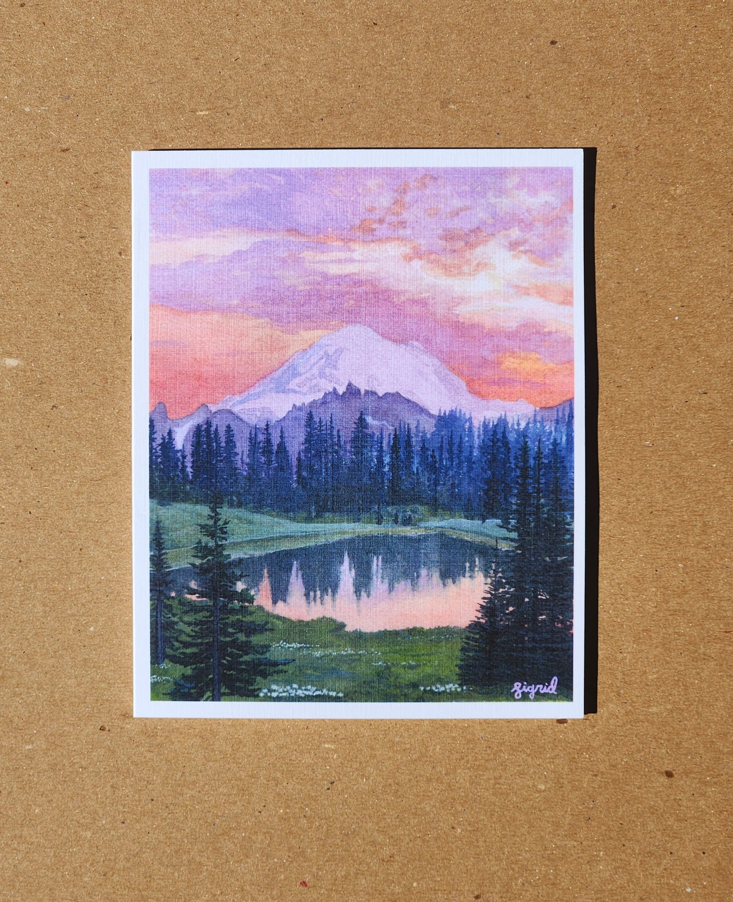 4 x 5" mt. rainier card