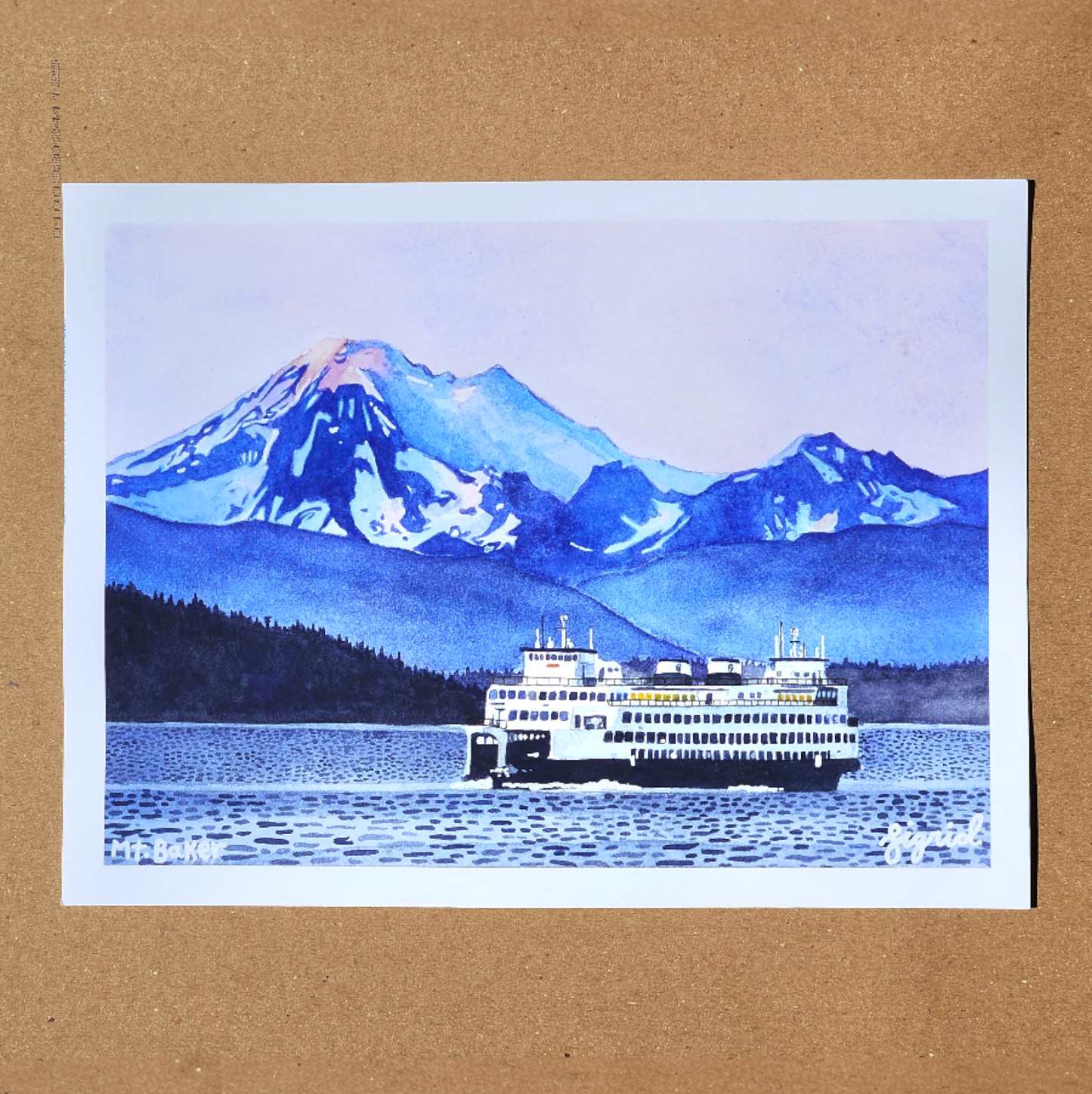 mt. baker watercolor print