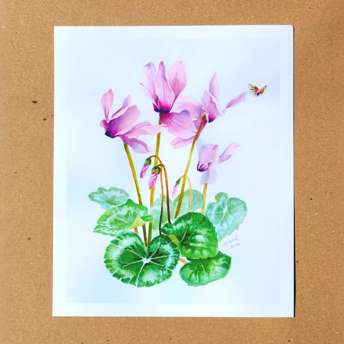 cyclamen watercolor print