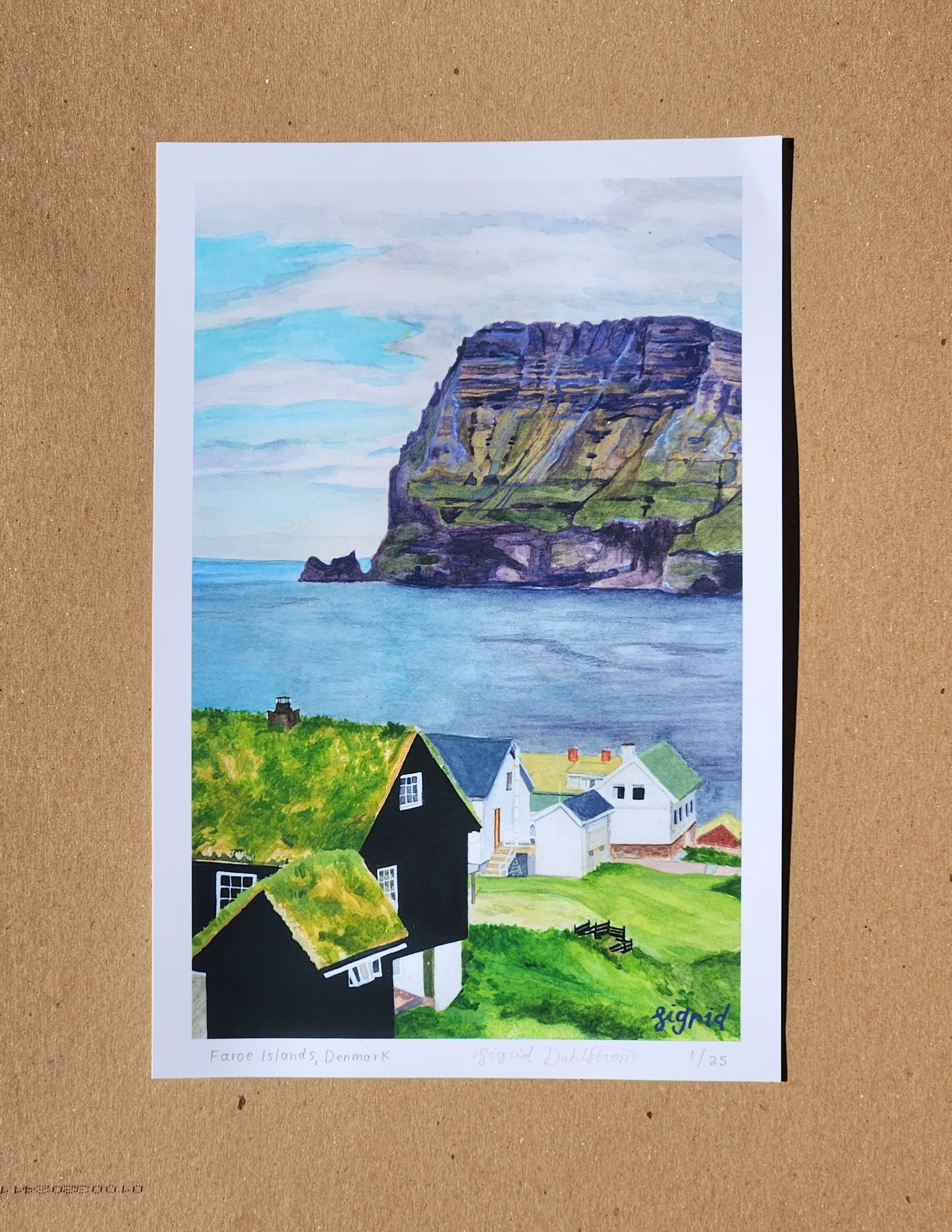 faroe islands watercolor print