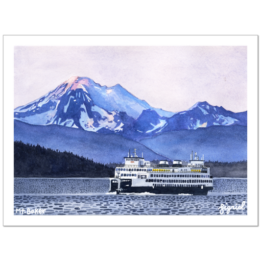 mt. baker watercolor print