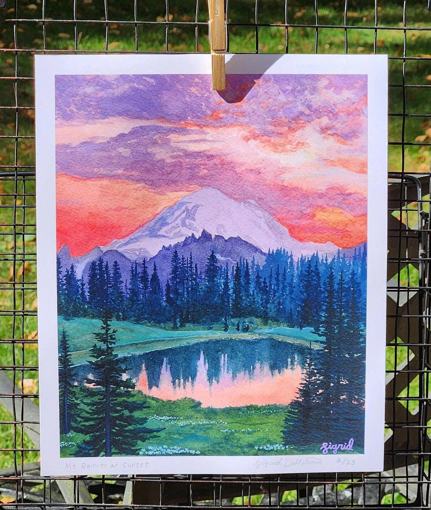 mt. rainier watercolor print