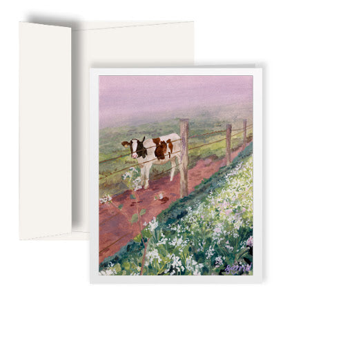 lavender haze cow 4 x 5" card